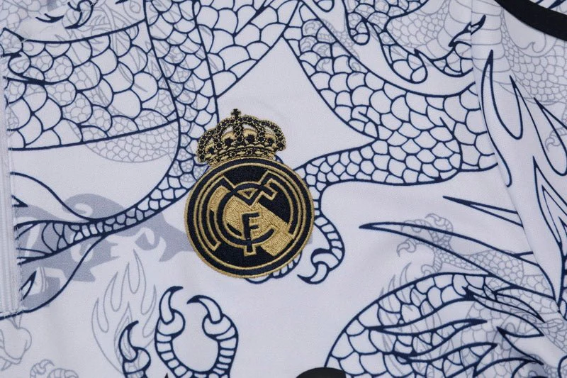 Real Madrid Dragon Land White Dragon Top & Black Tracksuit