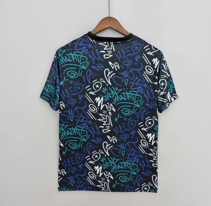 Real Madrid 2022/23 Pre-Match Dark Blue Graphic Football Shirt