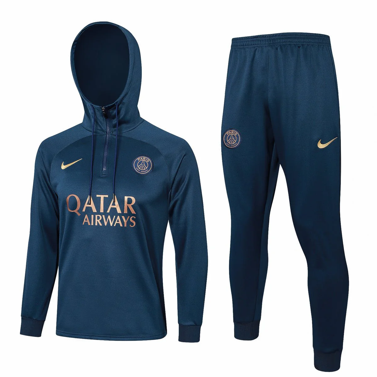 PSG dark blue and gold football tracksuit listing