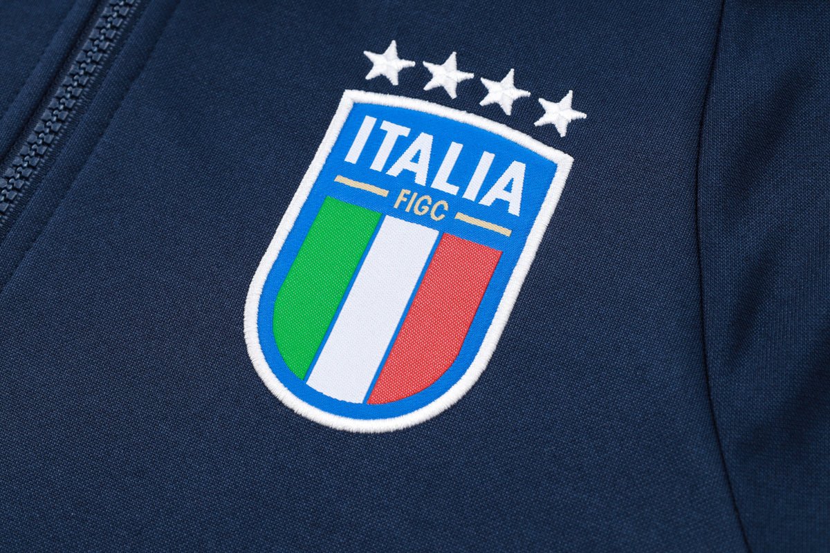 Italy Dark Blue Hooded Tracksuit – Jacket and Trousers