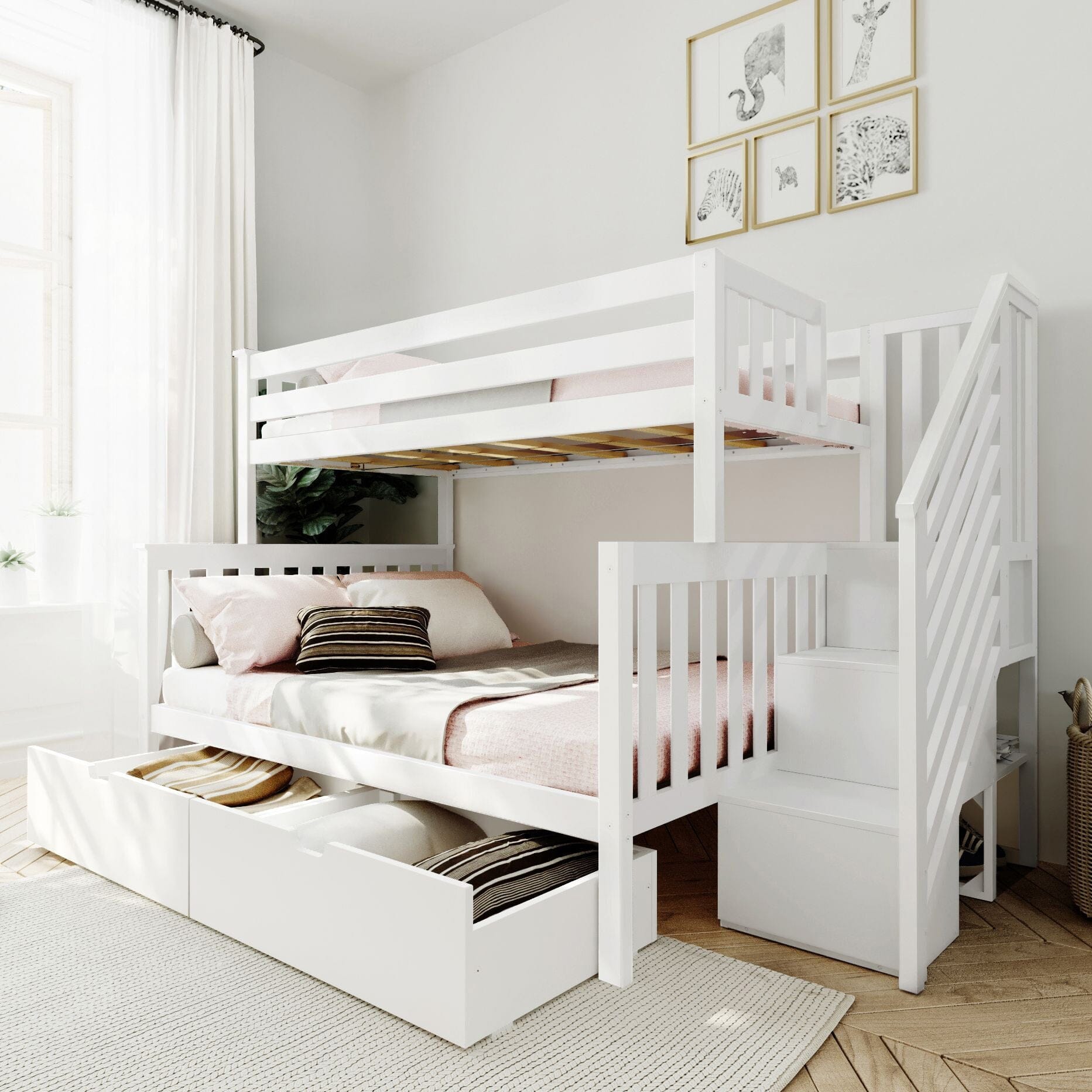 đStore Closing SaleđTwin over Full Staircase Bunk with Storage Drawers