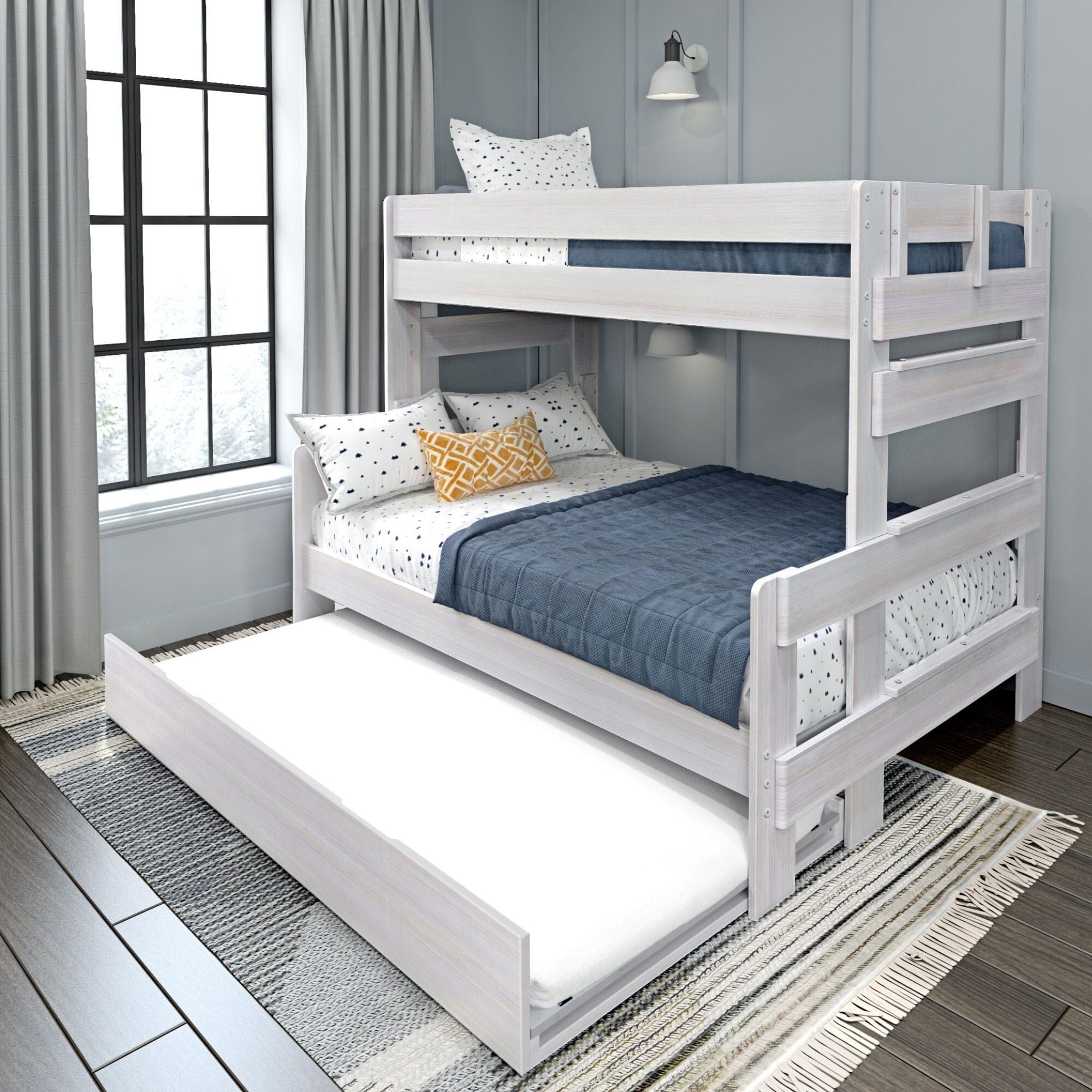 đStore Closing SaleđModern Farmhouse Twin over Full Bunk Bed with Trundle