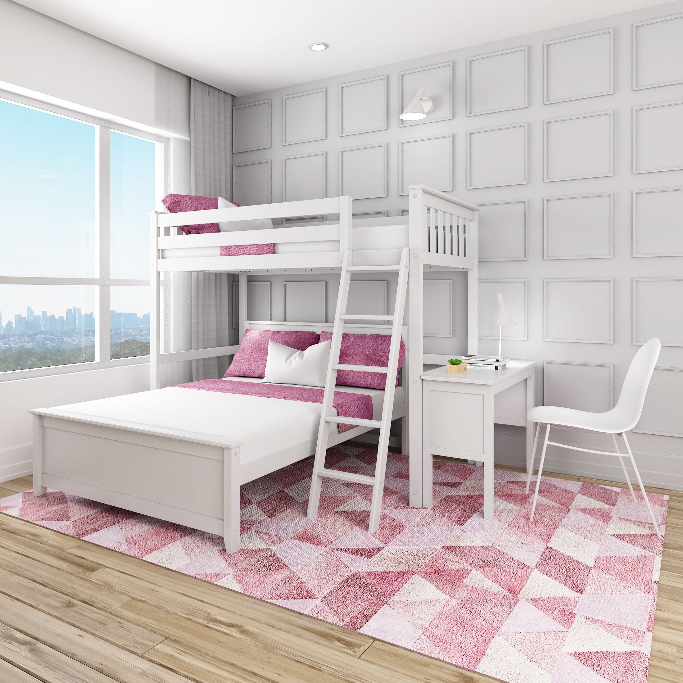 đStore Closing SaleđTwin over Full L-Shaped Bunk Bed with Desk