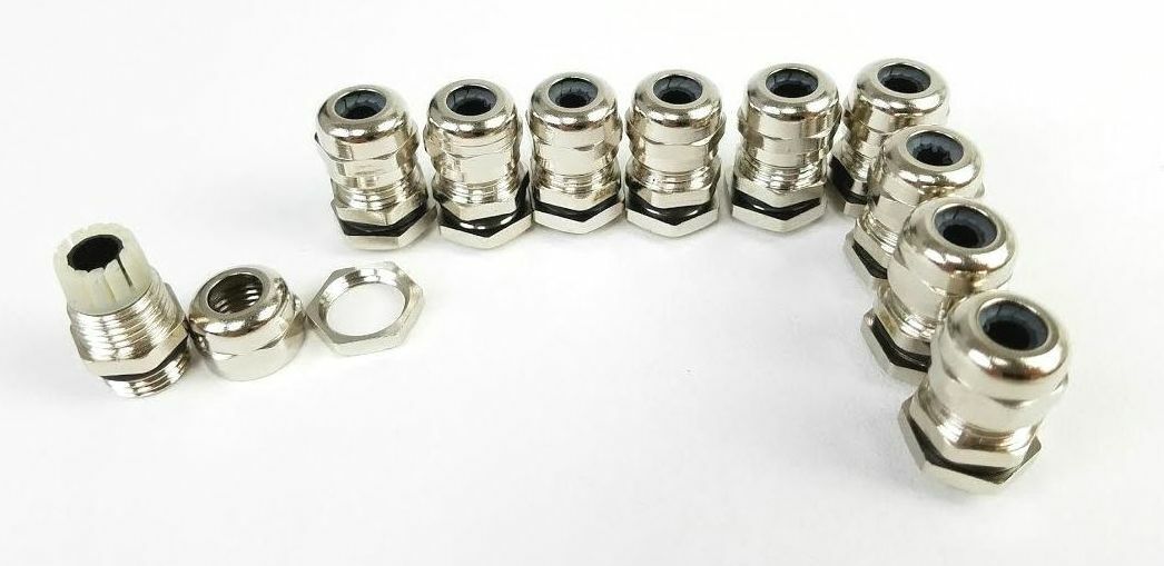 Metal Cable Gland Connector Nickel Plated Glands Stainless Steel IP68 waterproof