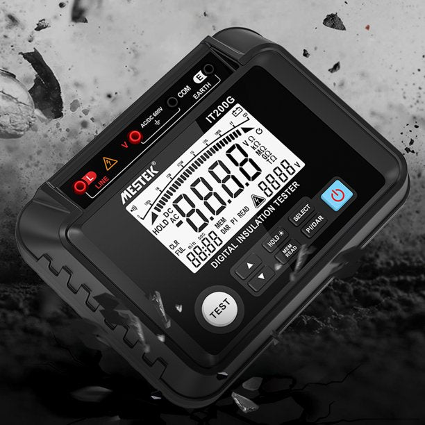 Insulation Resistance Tester Digital Meter Resistance Voltage Polarization Index DAR Measuring Meter LCD Display with Backlight