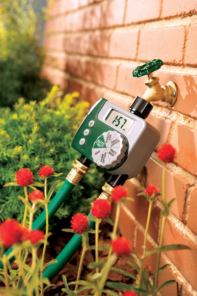 Garden Timer  Water Timer 2-Way Outlet, Green Orbit 58910