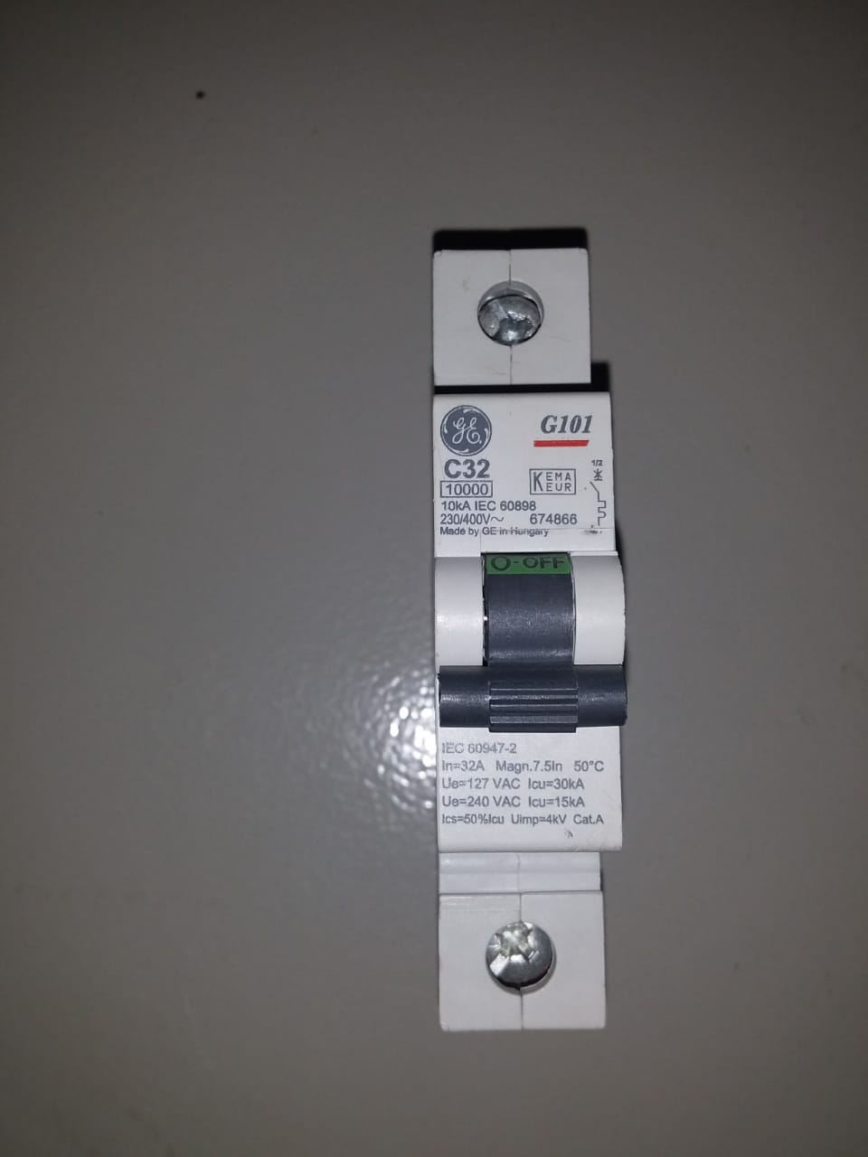 MCB Single Pole 40Amp G101 GE Made in Hungary