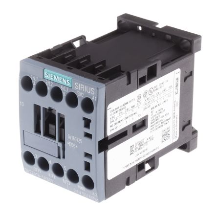 Siemens Sirius Innovation 3RT2016-1AP01 3 Pole Contactor, 3NO, 9 A, 4 kW, 240 V ac Coil