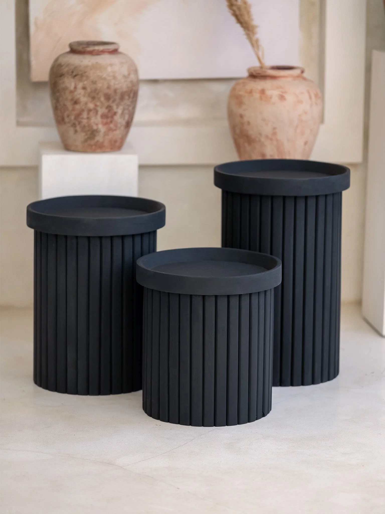 Cinta Black Coffee Table - Three Sizes