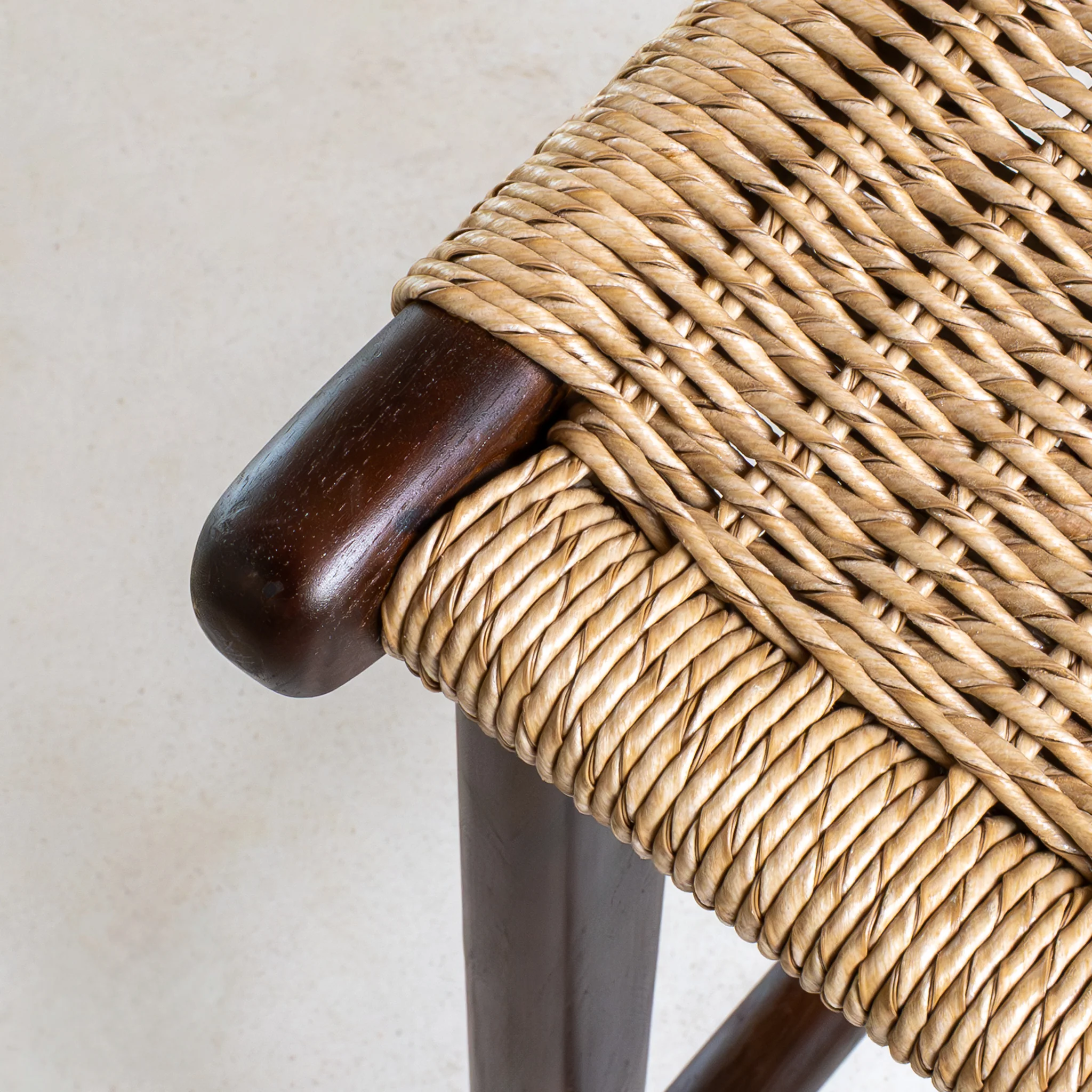 Zara Chocolate Teak & Rattan Bar Stool