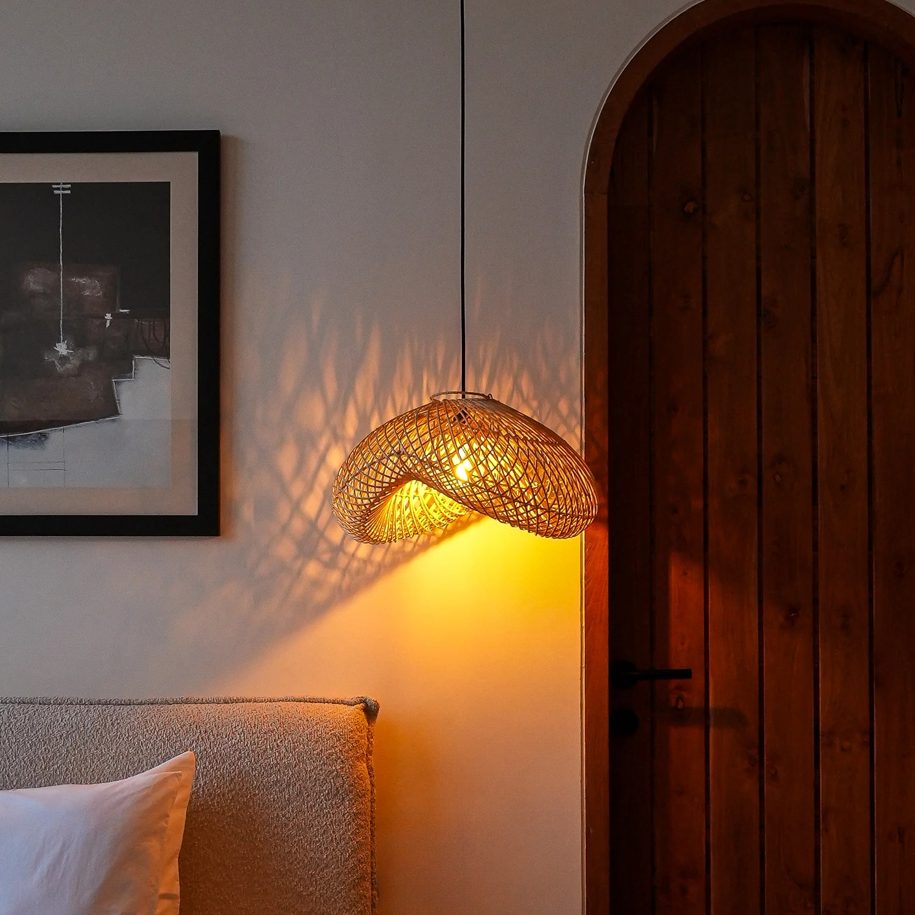 Surya Wilted Rattan Lamp Shade