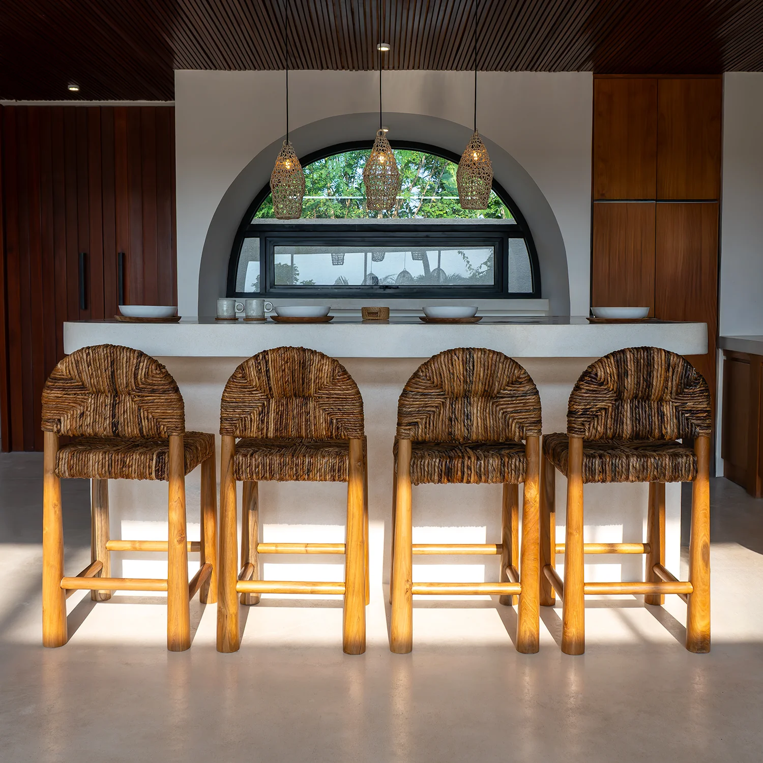 Loki Banana Leaf Bar Stool