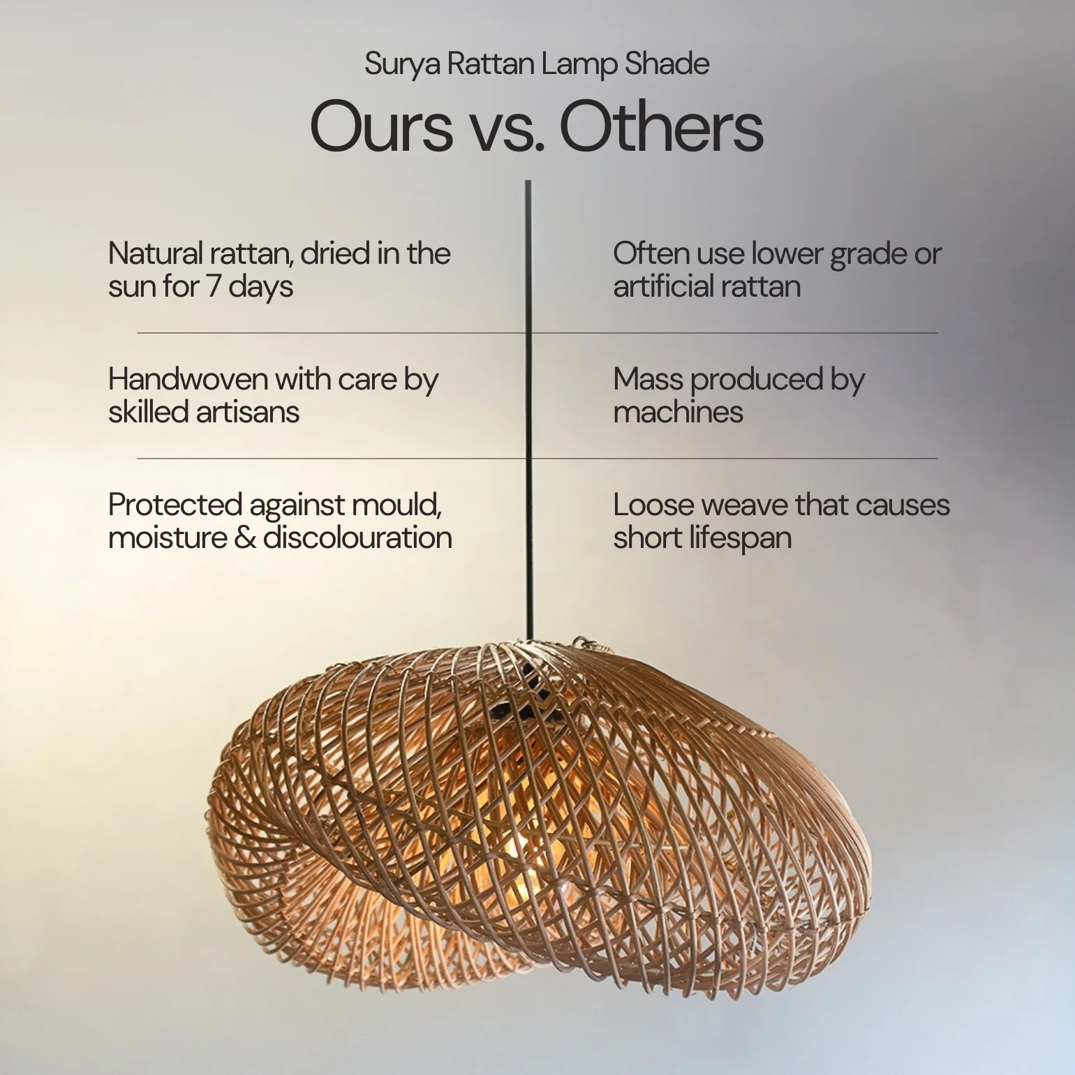 Surya Wilted Rattan Lamp Shade