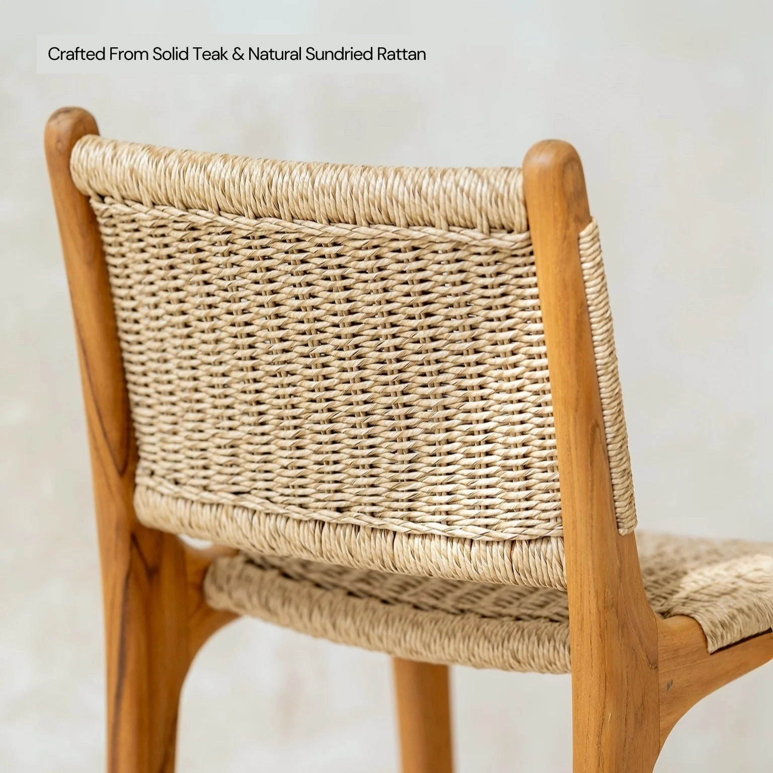 Zara Teak & Rattan Bar Stool