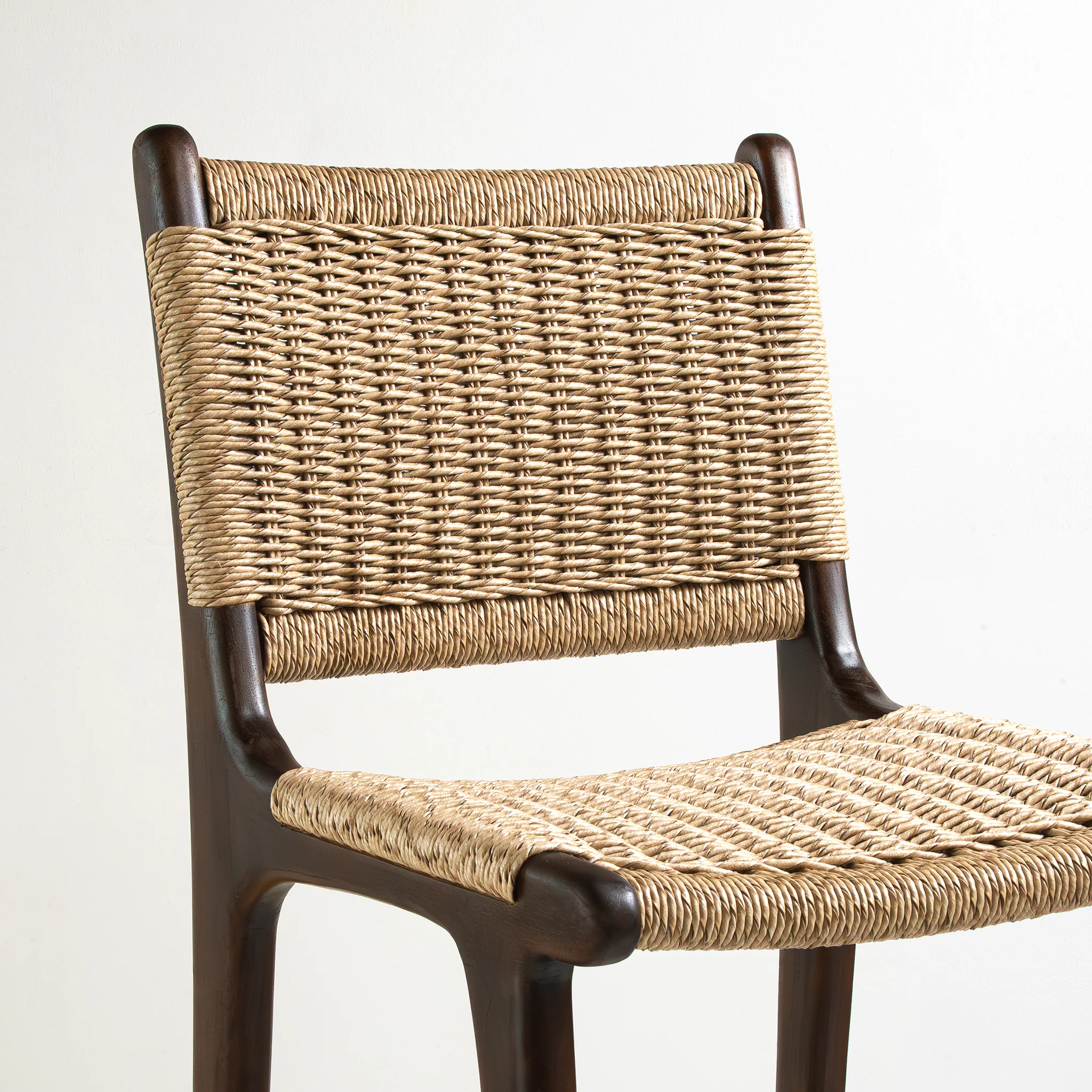 Zara Chocolate Teak & Rattan Bar Stool
