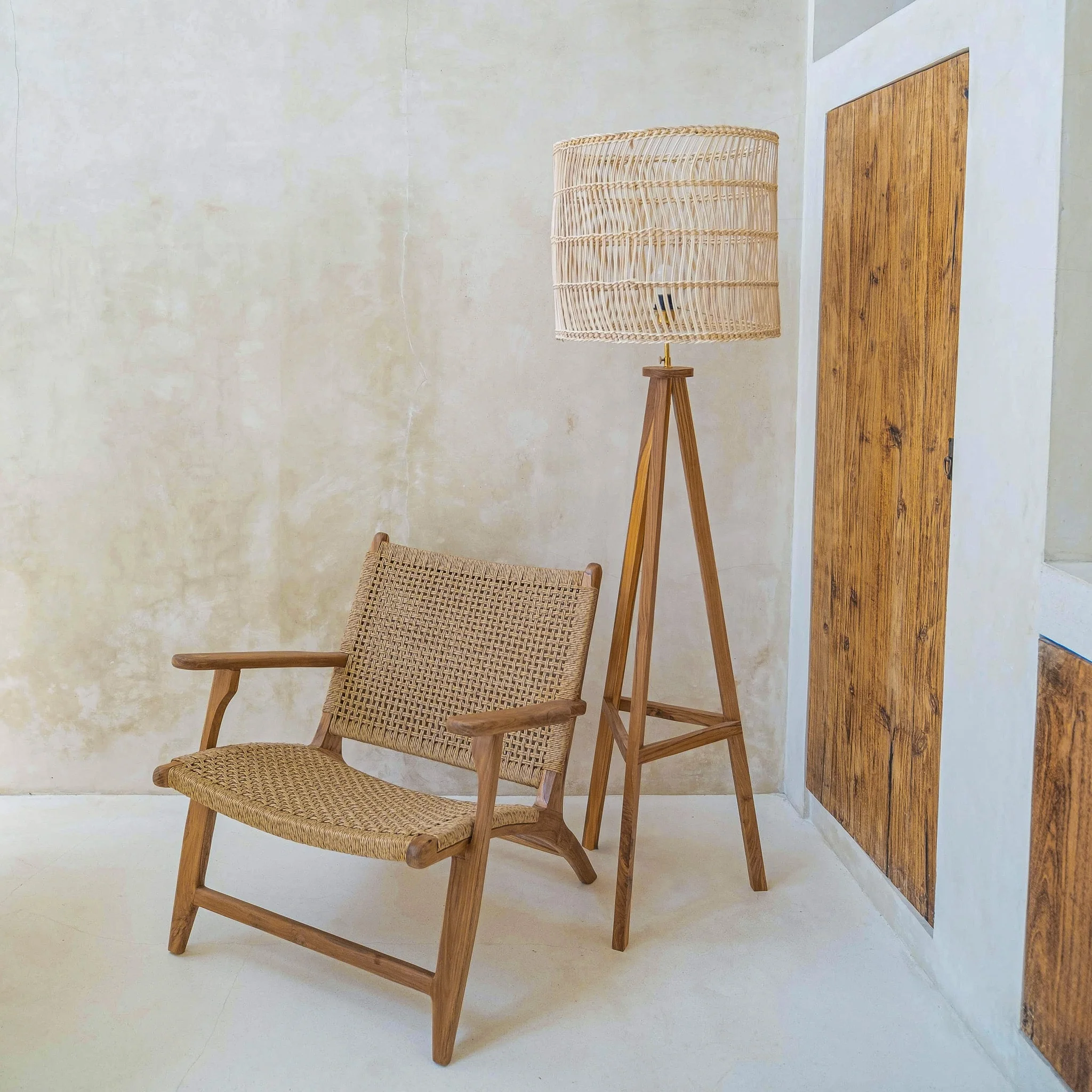 Hana Rattan Tripod Floor Lamp