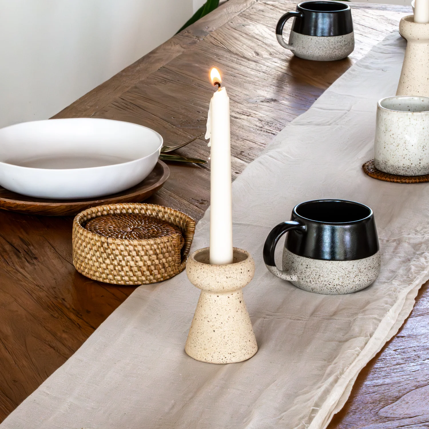 Tugu Ceramic Pillar Candle Holders