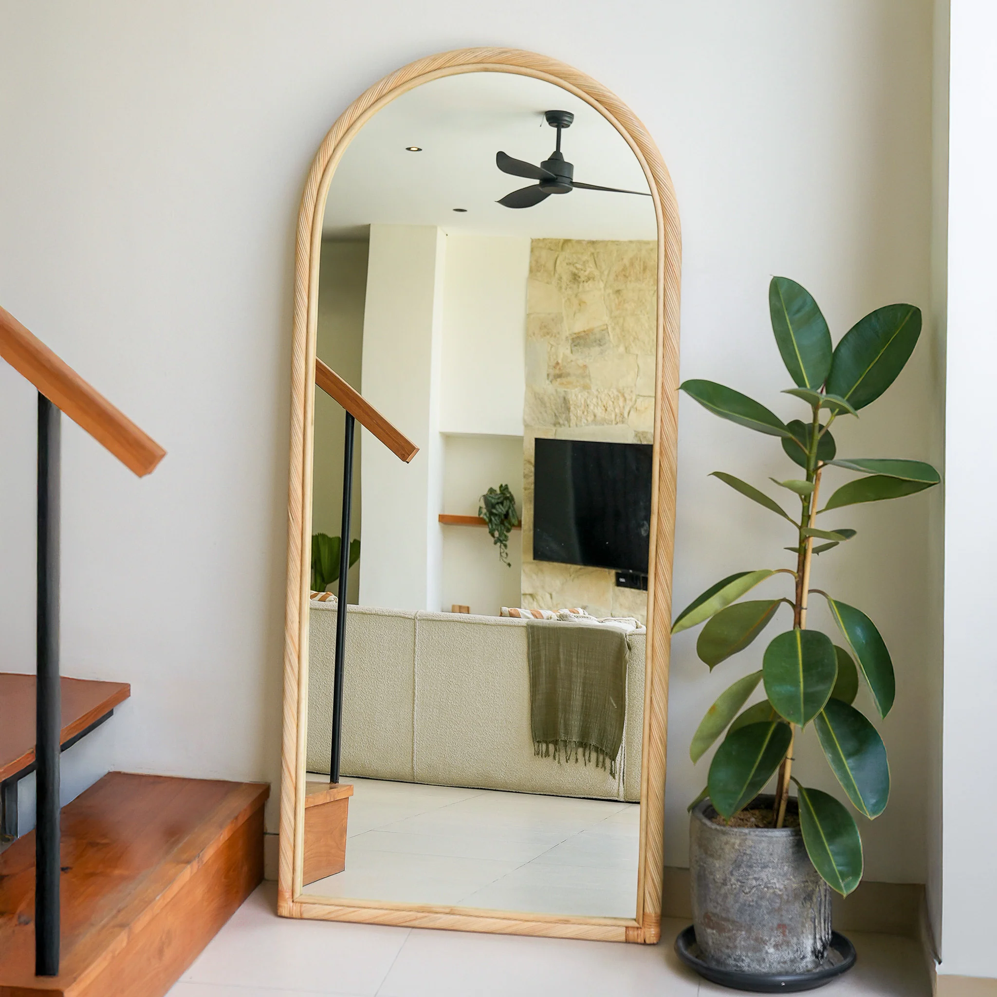 Citra Teak Leaning Mirror