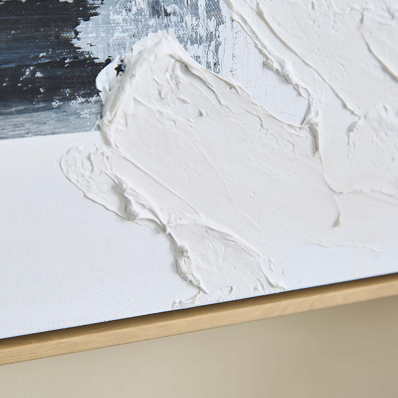 Textured Wave Hand Painted Framed Canvas