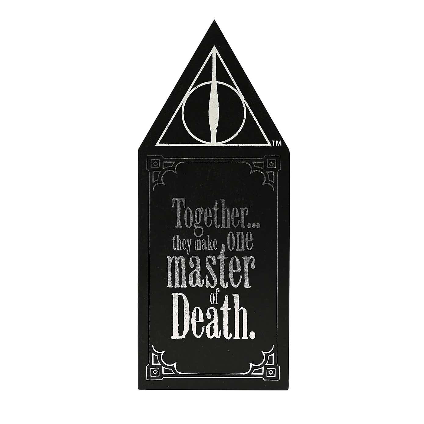 Harry Potter Dark Arts Glow In The Dark Deathly Hallows Wooden Plaque