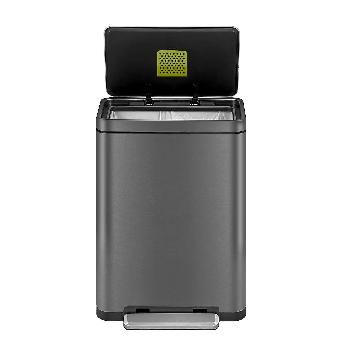 EKO X Cube 45L Titanium Grey Steel Pedal Bin