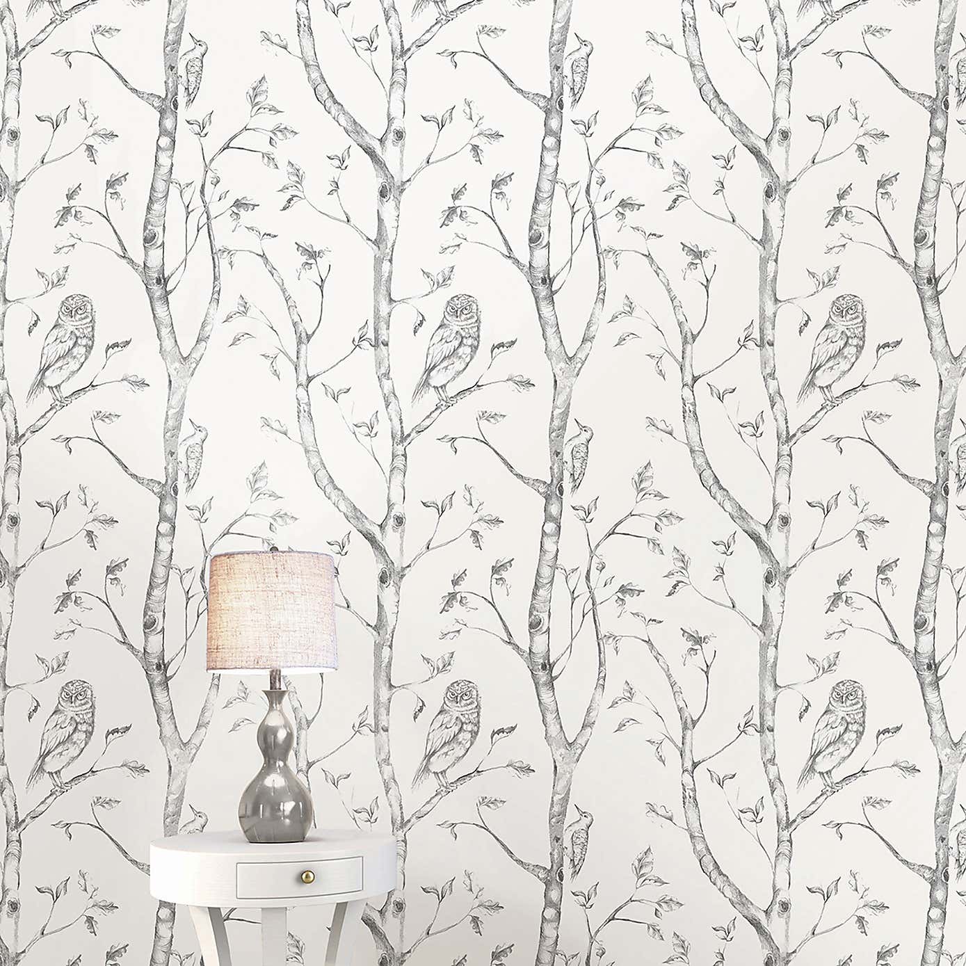 NuWallpaper Woods Grey Self Adhesive Wallpaper