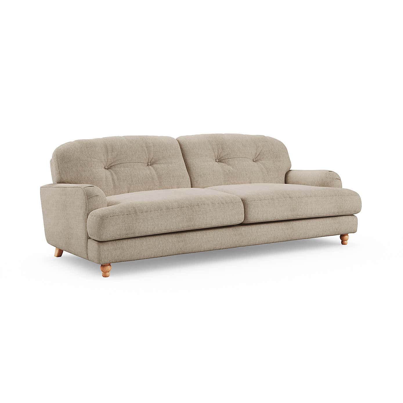 Martha Slub Faux Linen 4 Seater Sofa