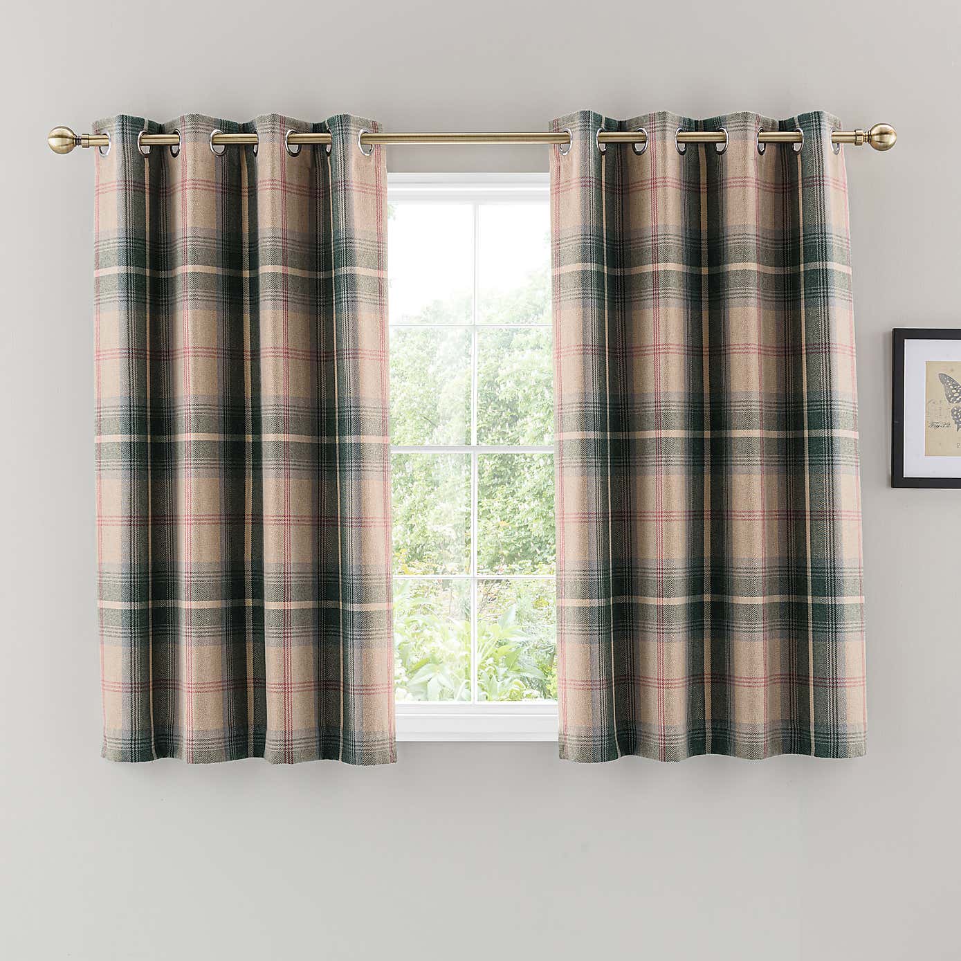 Highland Check Eyelet Curtains