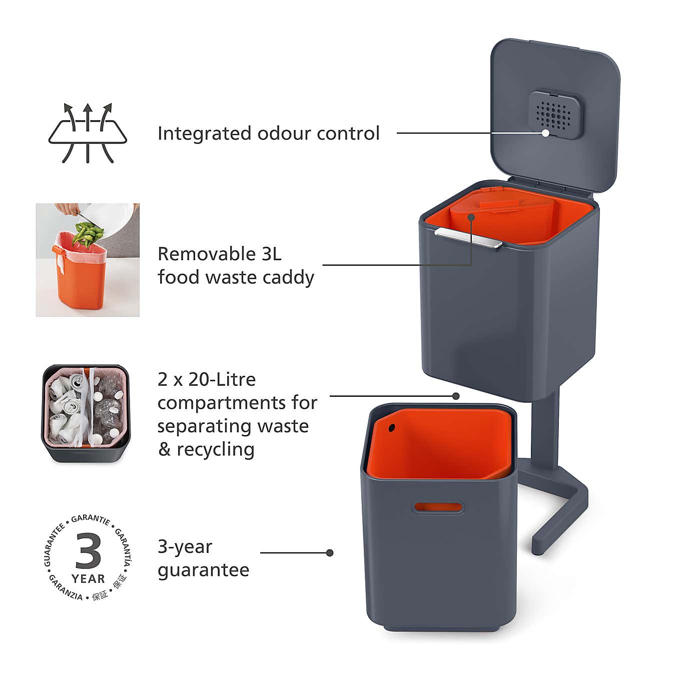 Joseph Joseph Totem Compact 40L Bin