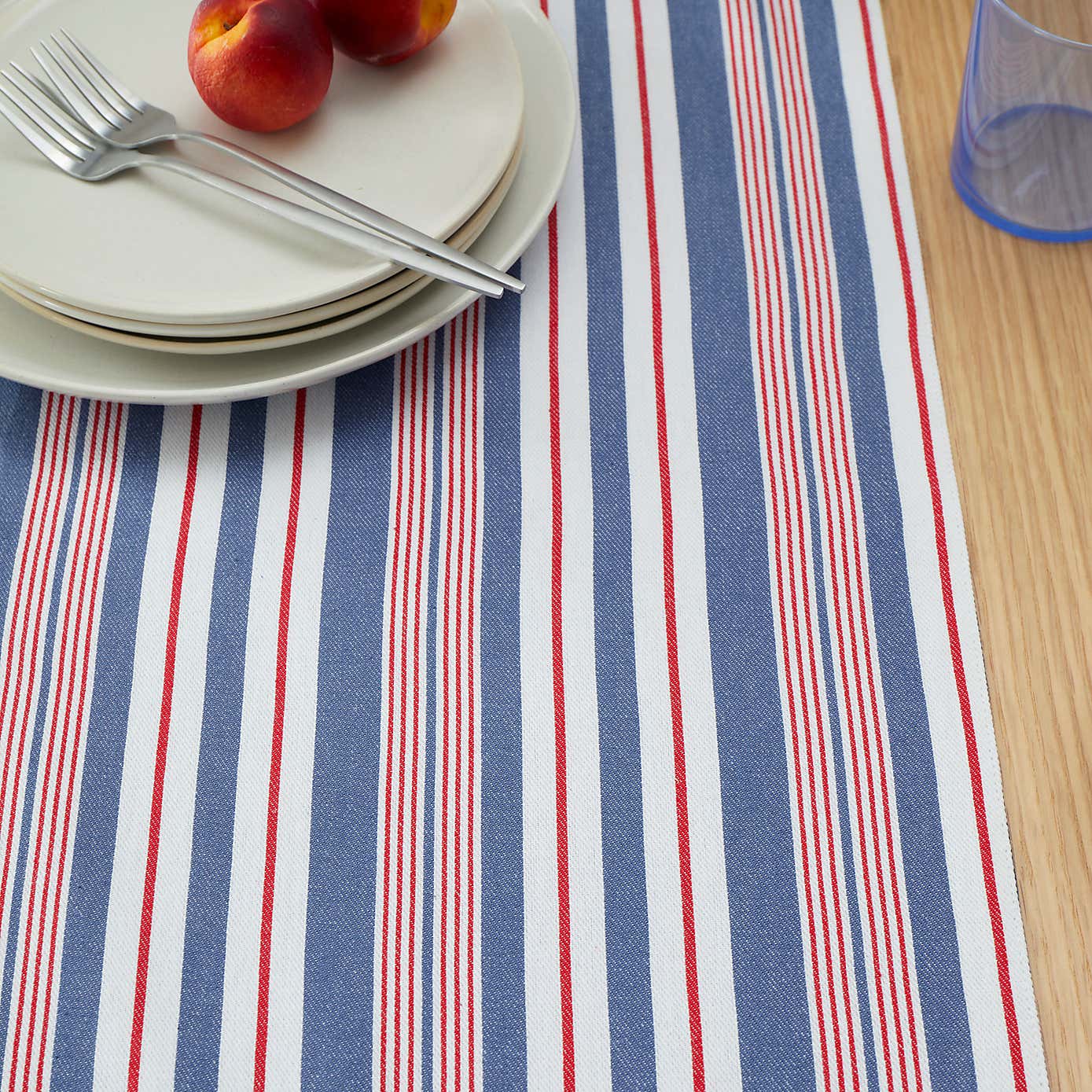 Blue Stripe Cotton Table Runner