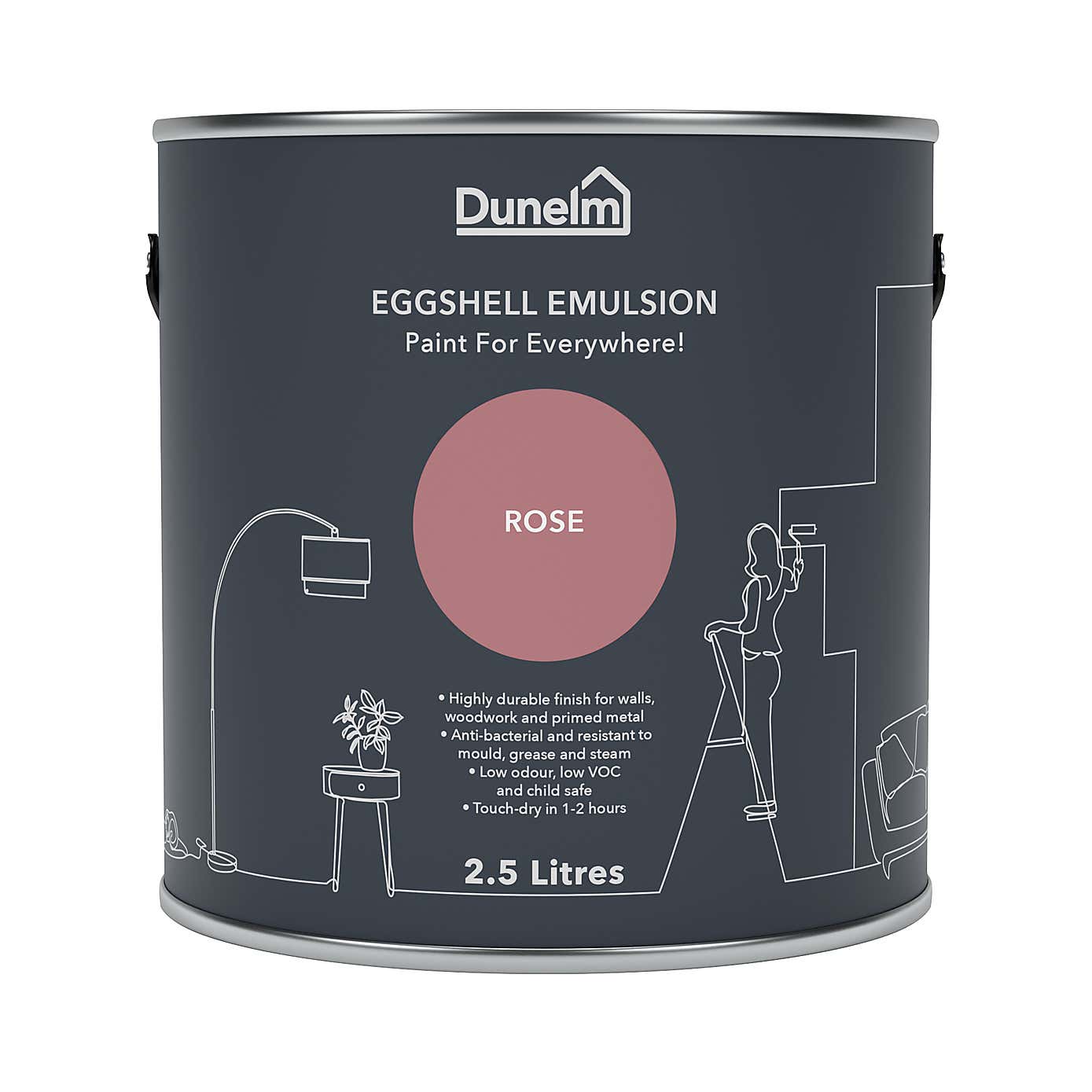 Dunelm Rose Eggshell Emulsion Paint