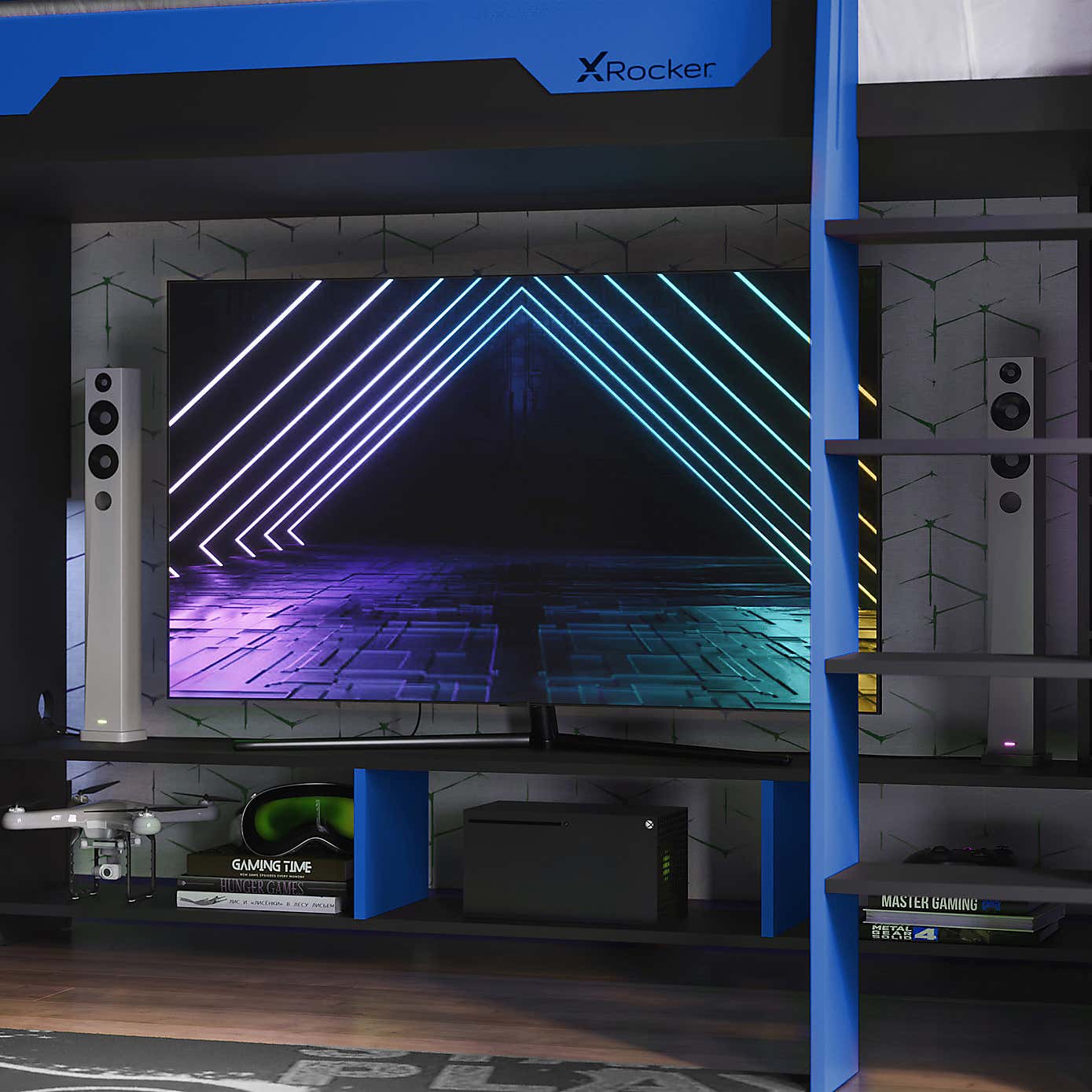 X Rocker Garrison High Sleeper Gaming Bed with Desk