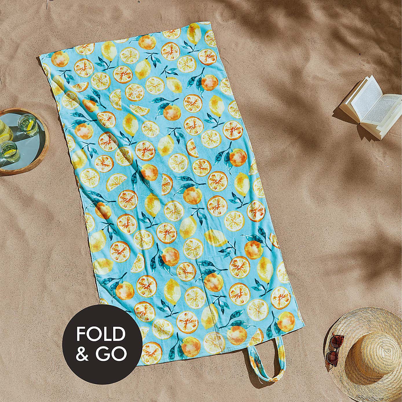 Catherine Lansfield Summer Fruits 2-in-1 Beach Towel and Bag