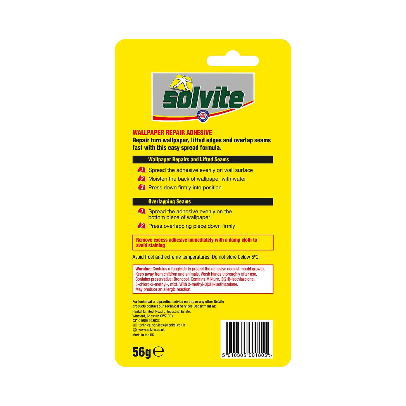 Solvite Ready to Use Wallpaper Repair Adhesive 56g