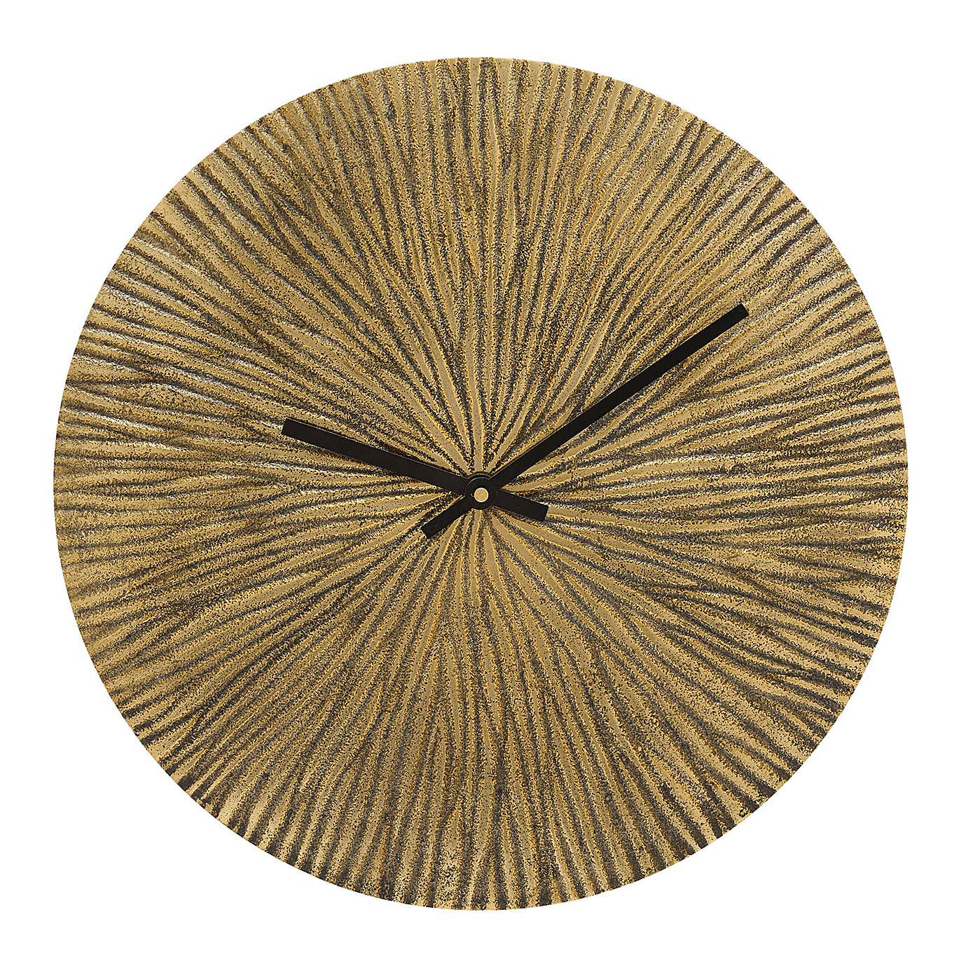 Interval Textured Brass Metal Wall Clock