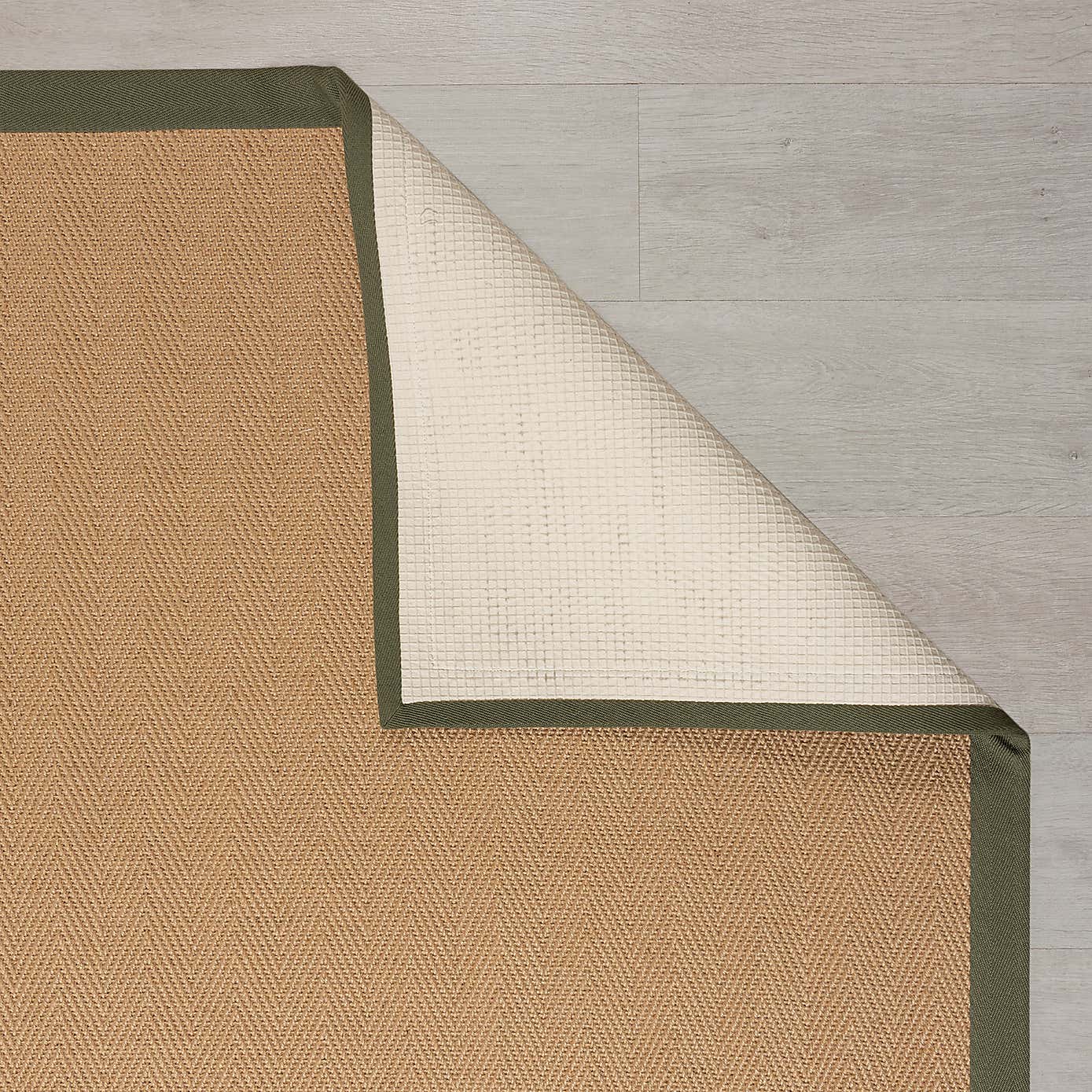 Herringbone Border Square Rug