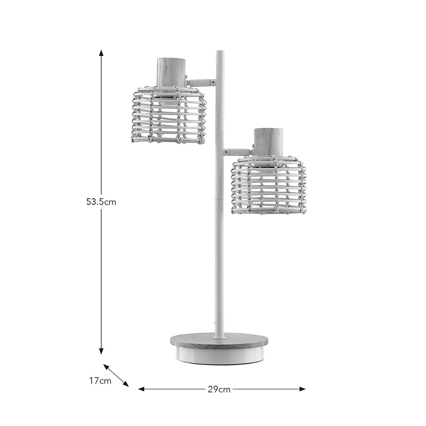 Emil Rattan 2 Light Adjustable Table Lamp
