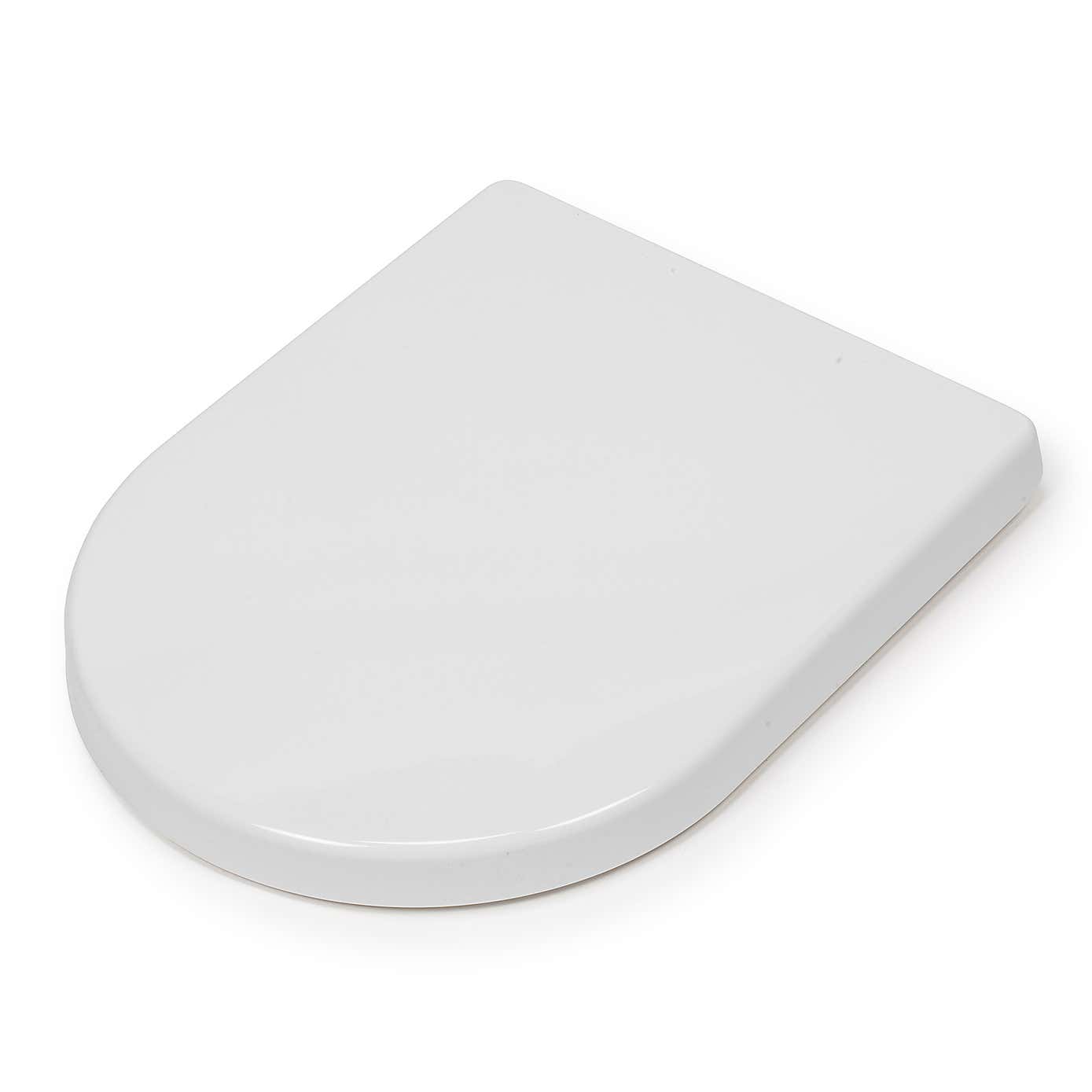 Croydex Telese White Stick-n-Lock D Shape Toilet Seat