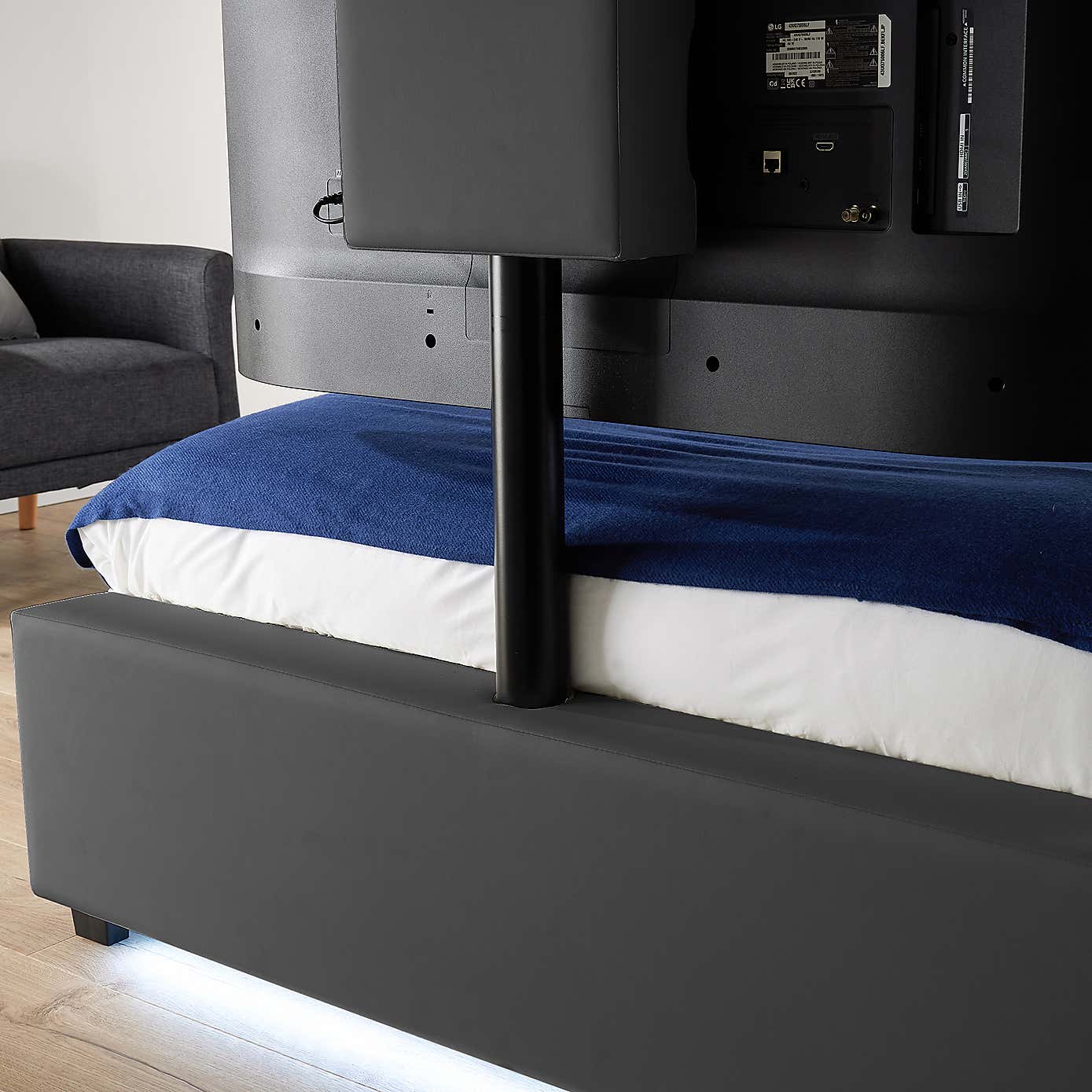 X Rocker Living Ava TV Bed with LED Lights and TV Mount