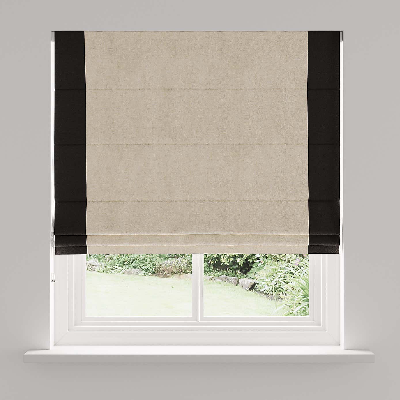 Luna Bordered Blackout Roman Blind