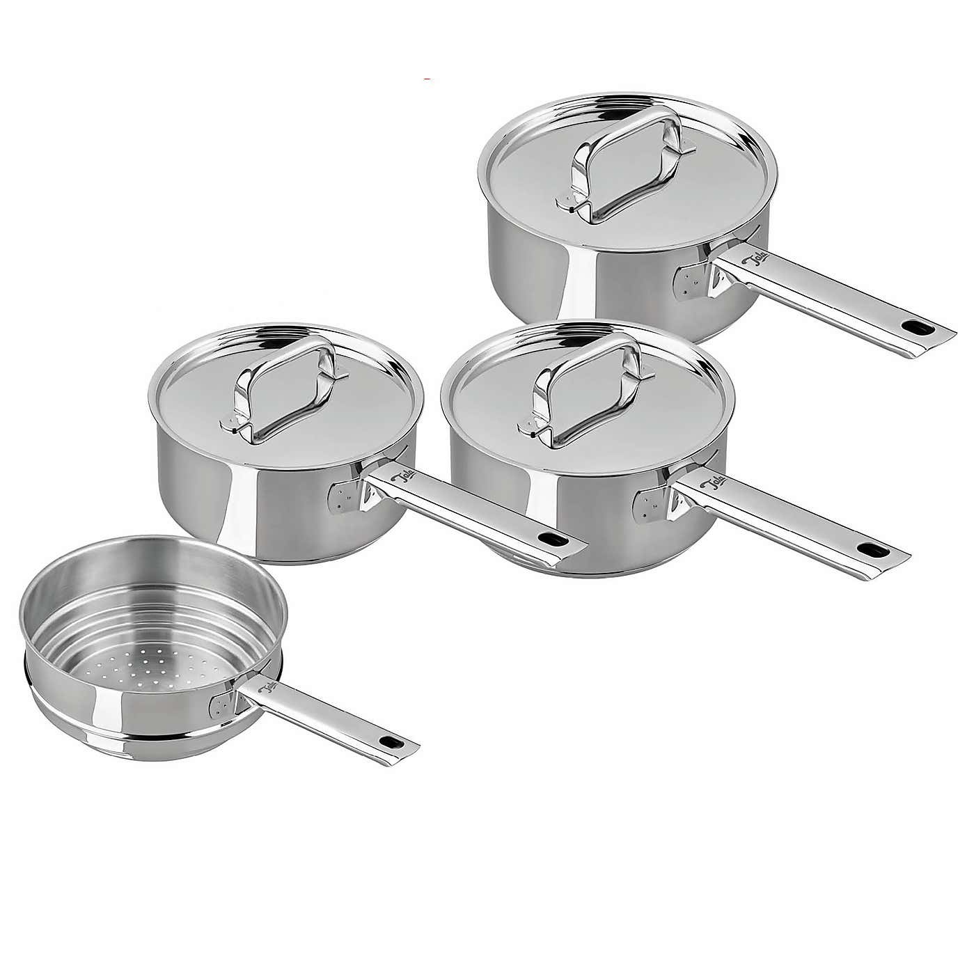 Tala Performance Superior Stainless Steel 3 Piece Saucepan Set with Steamer