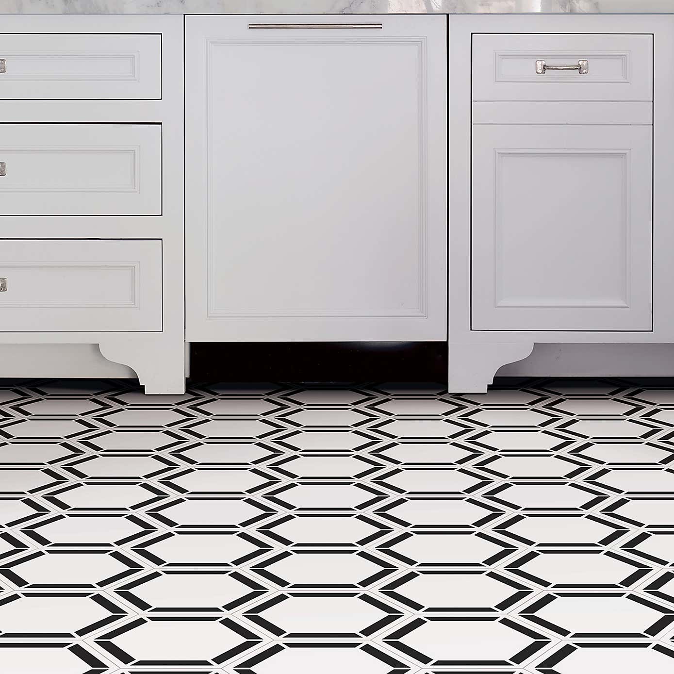 Coltrane Self Adhesive Hexagon Floor Tiles