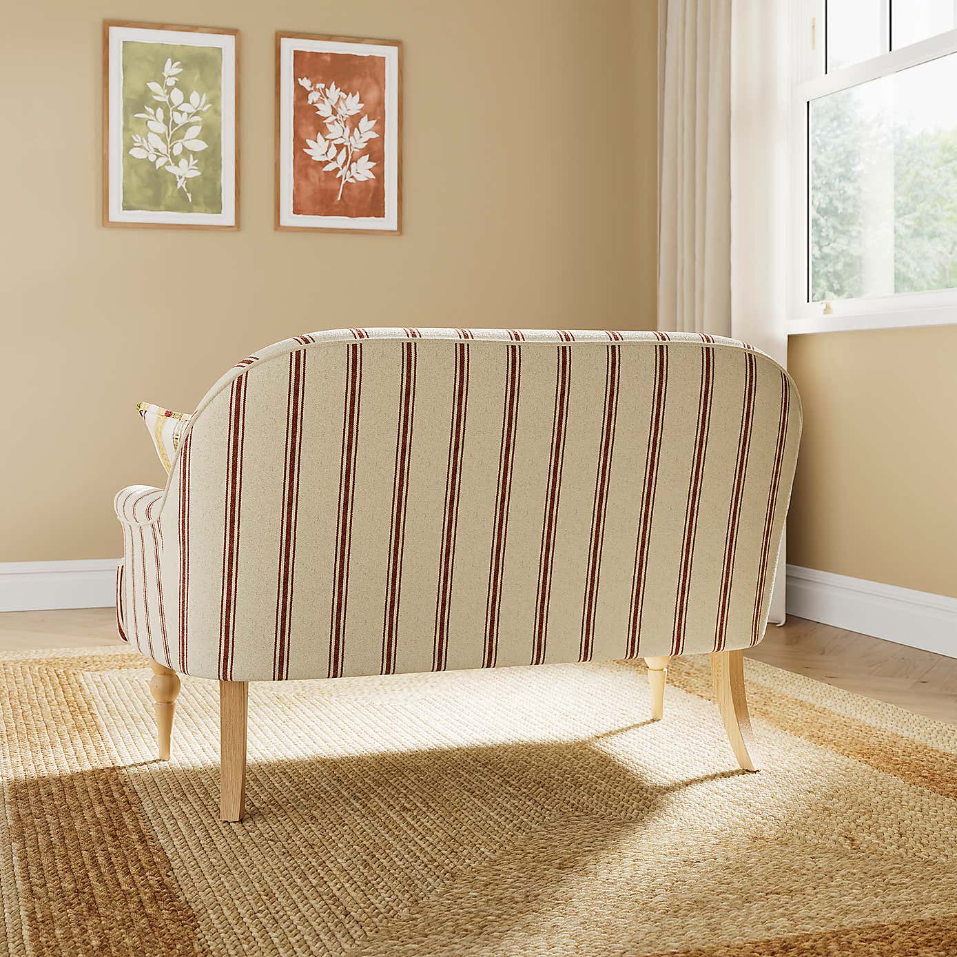 Petit Folkstone Stripe Terracotta 2 Seater Armchair