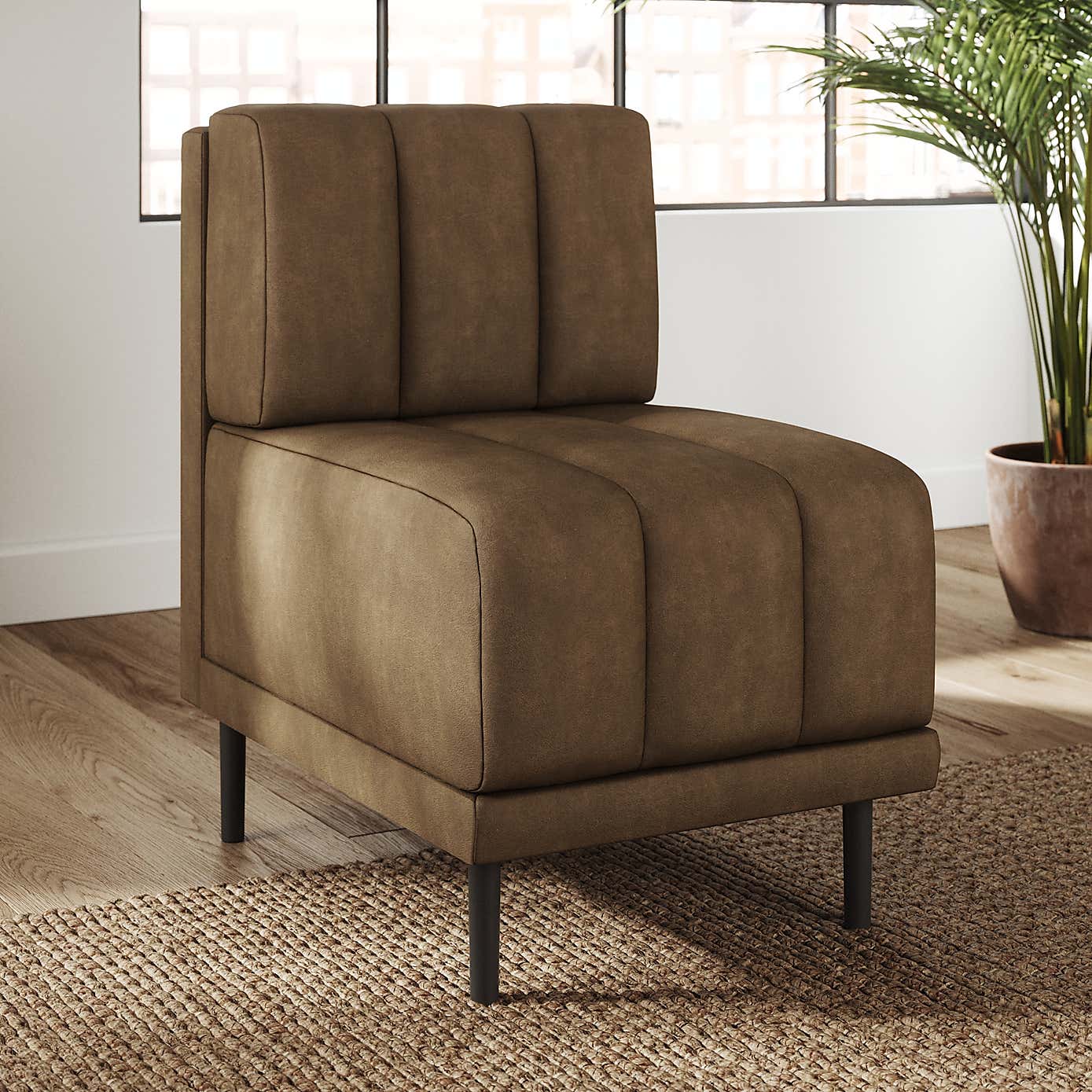 Amali Small Dining Bench, Faux Leather