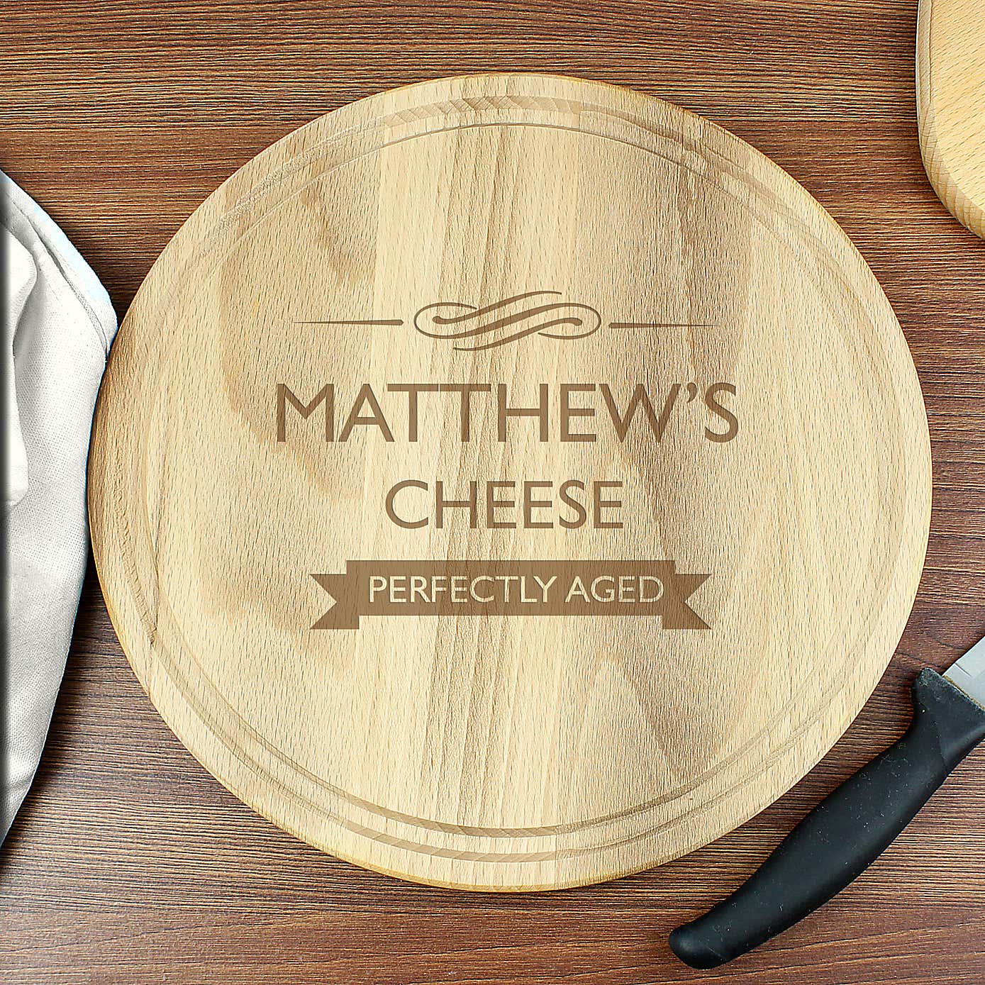 Personalised Perfectly Aged Wooden Chopping Board