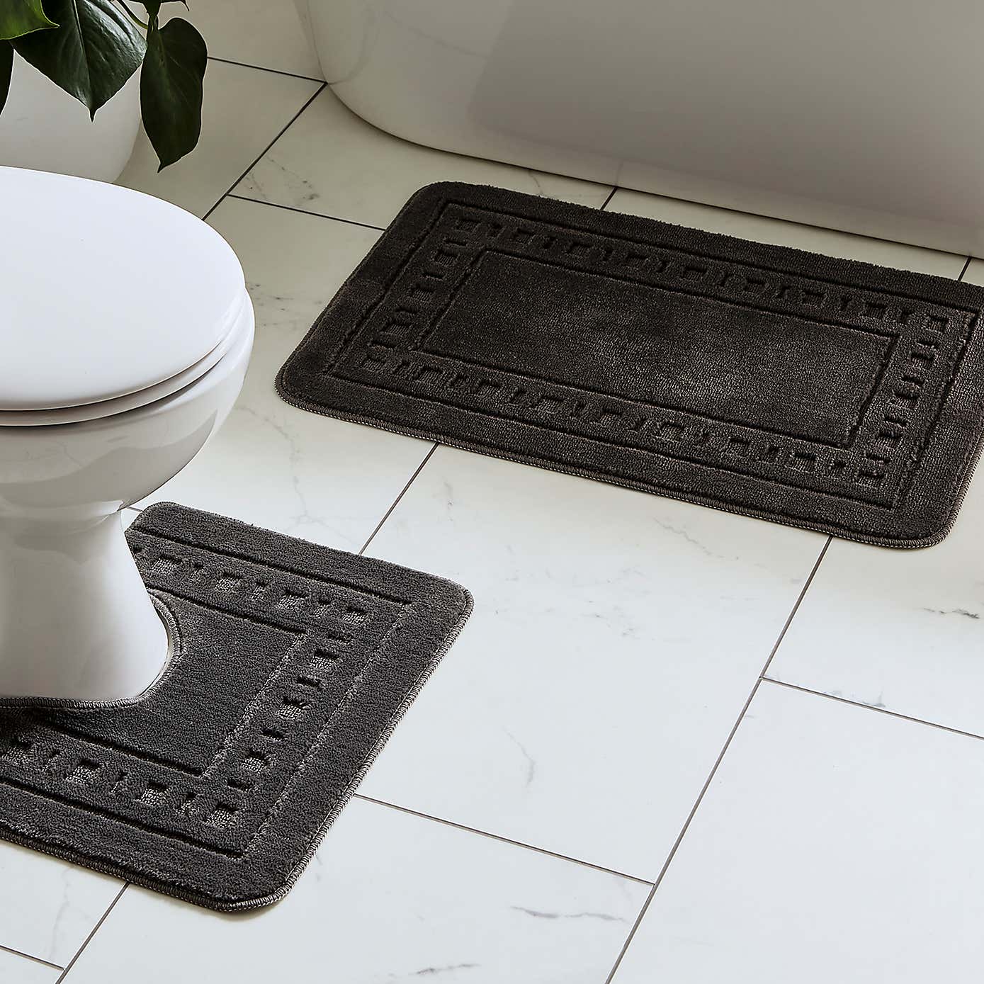 Catherine Lansfield Armoni Bath and Pedestal Mat Set