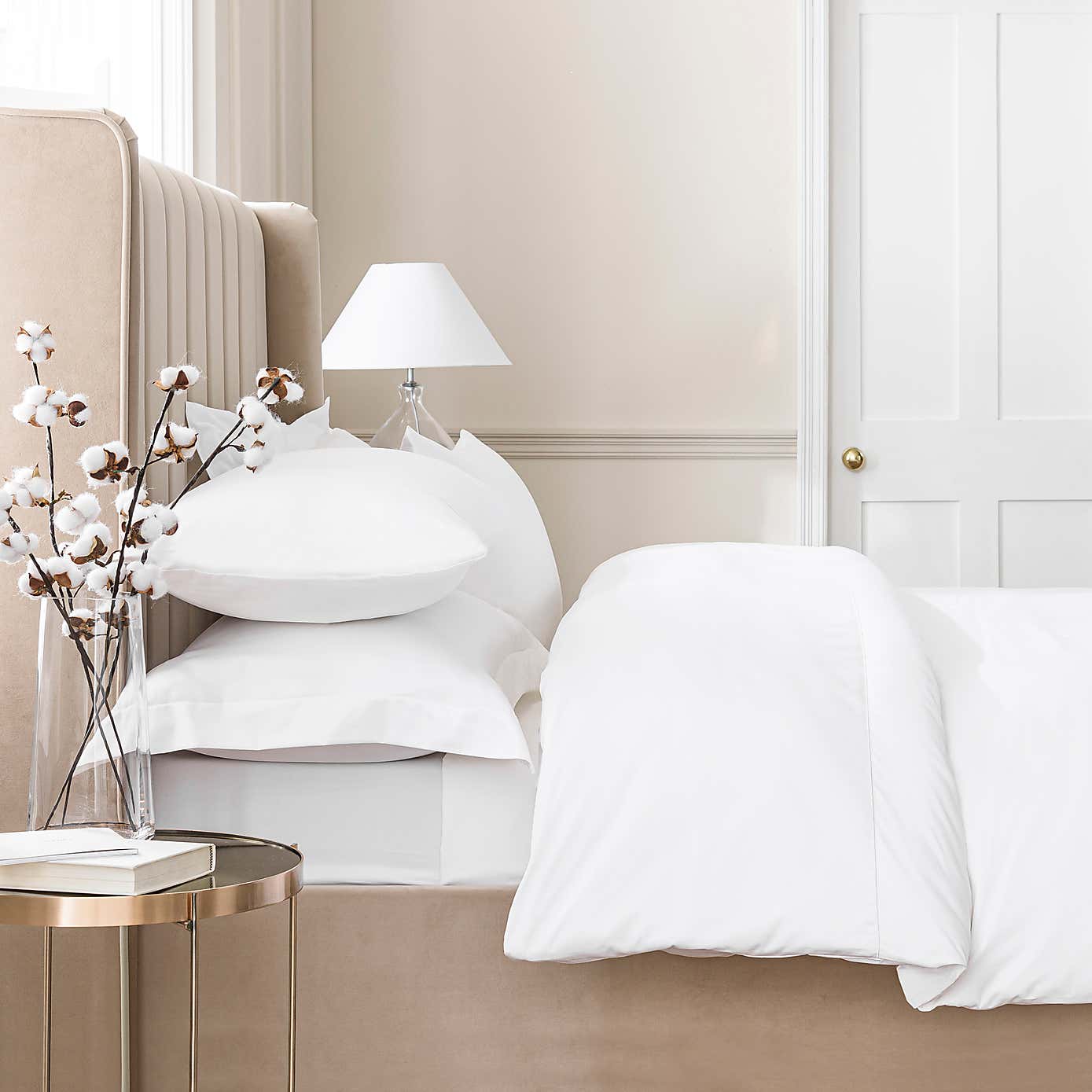 Dorma 300 Thread Count 100% Cotton Sateen Plain Oxford Pillowcase