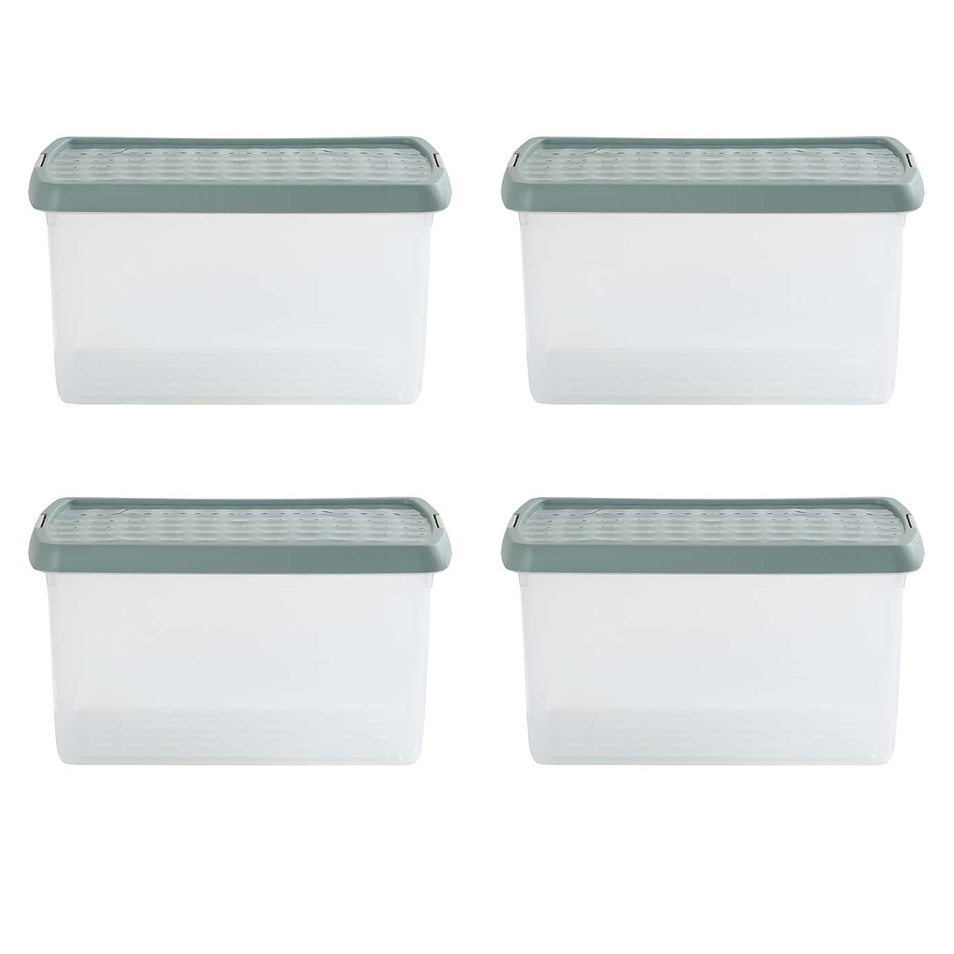 Wham Clip Pack of 4 Rectangle Storage Boxes With Lids