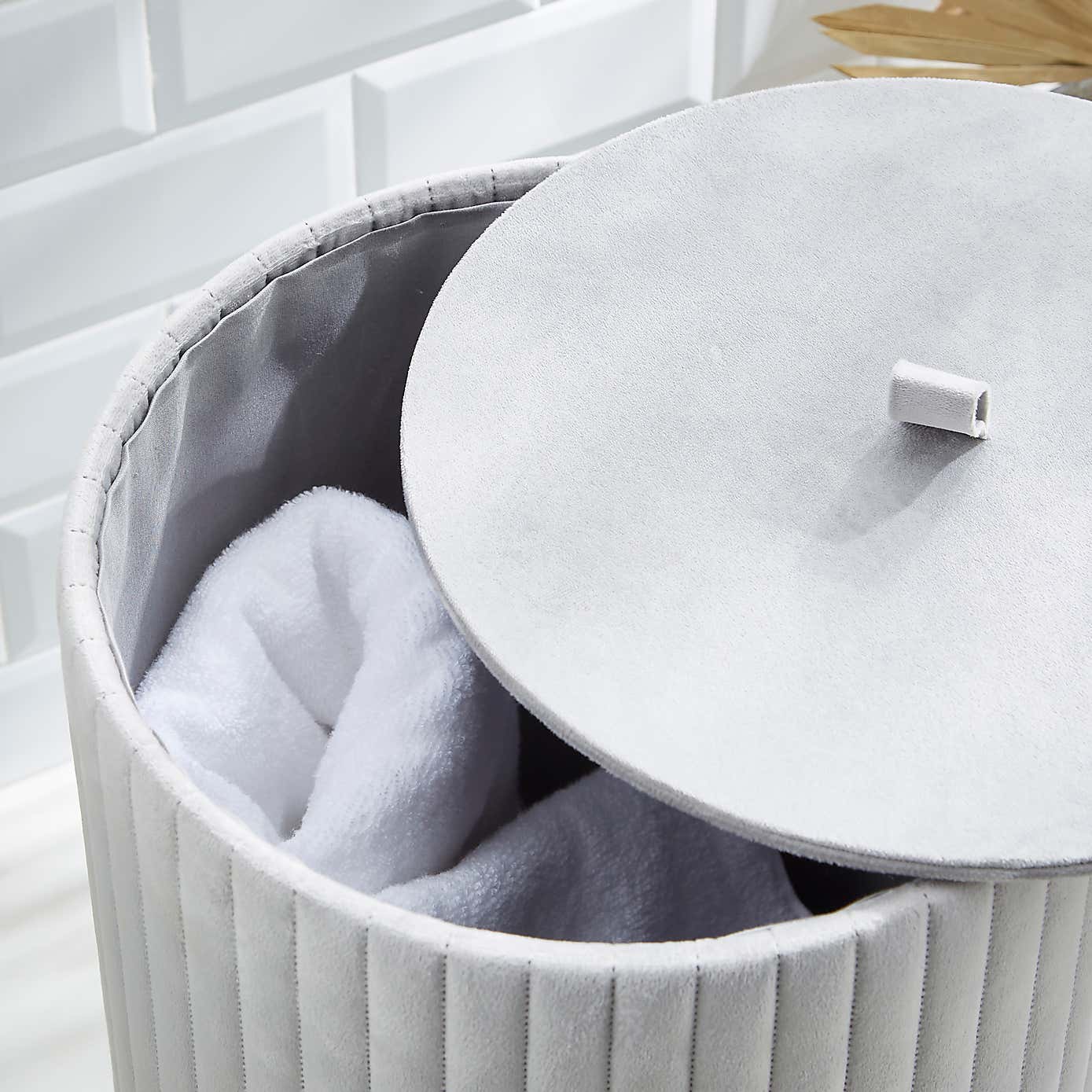 Modern Luxe Ribbed Laundry Basket