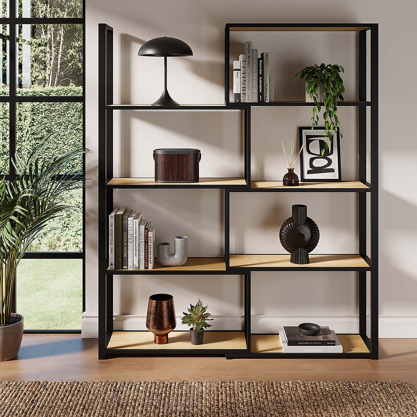 Tilden Tall Extendable Shelving Unit, Oak Effect